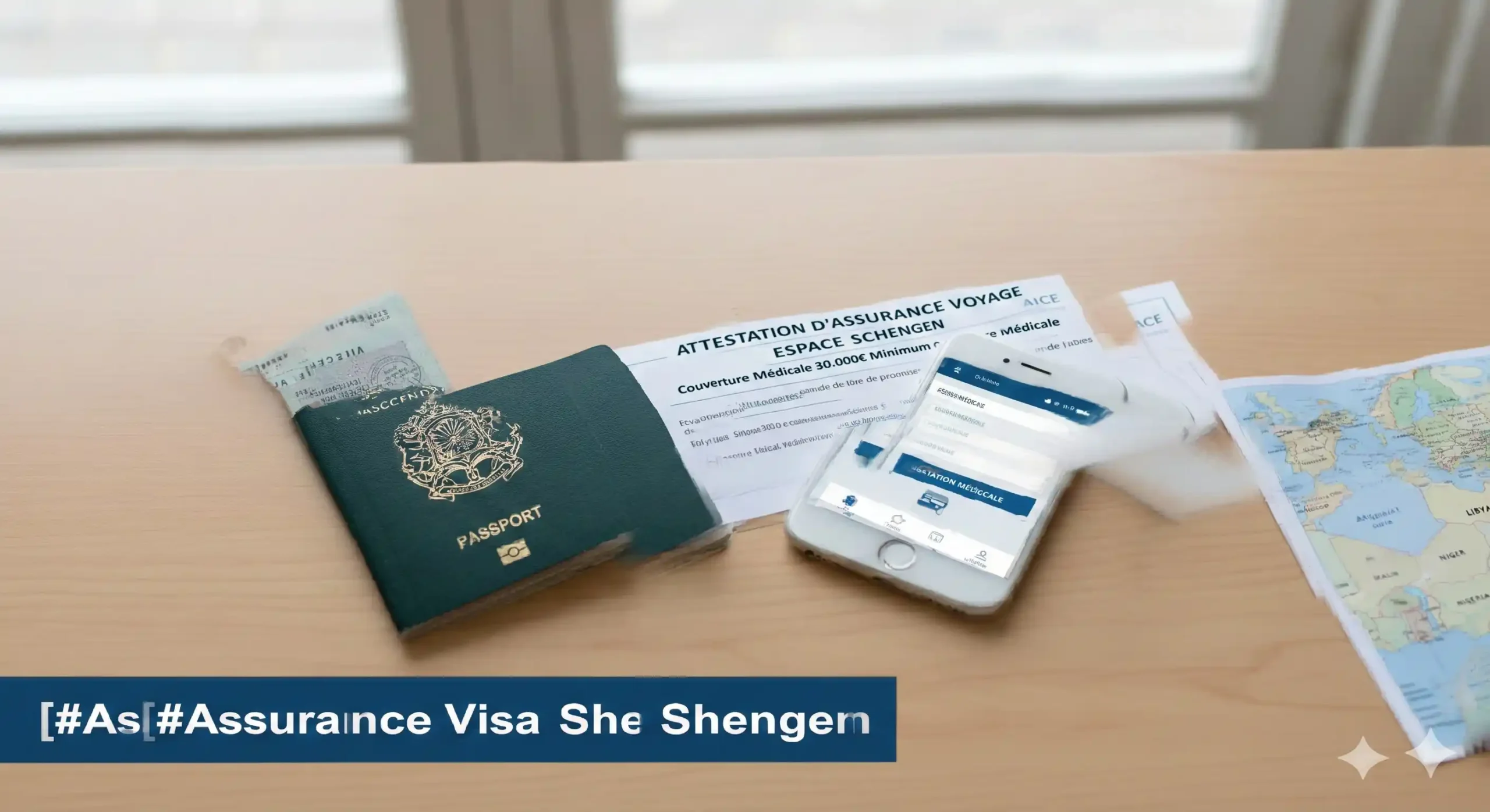 Voyageur préparant ses bagages avec son passeport et ses documents de voyage bien en vue, prêt à partir en toute sécurité grâce à une Assurance Visa Schengen complète.